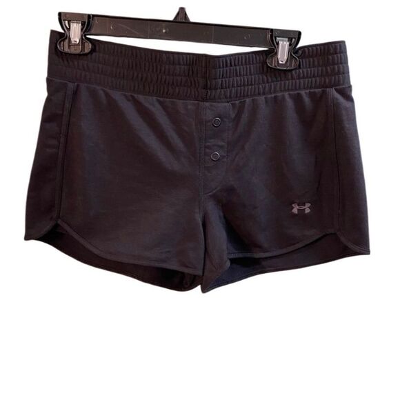under armor woman’s wide band athletic black shorts/ size small - Picture 1 of 5